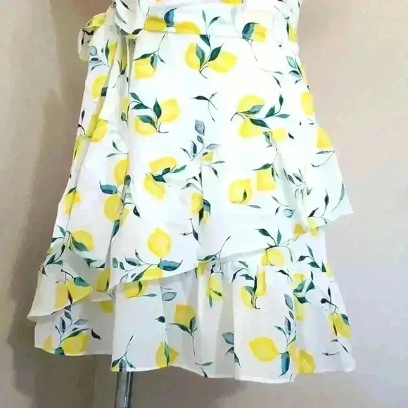 Banana Republic Frill Fit And Flare Lemon Print Dress - Picture 6 of 11